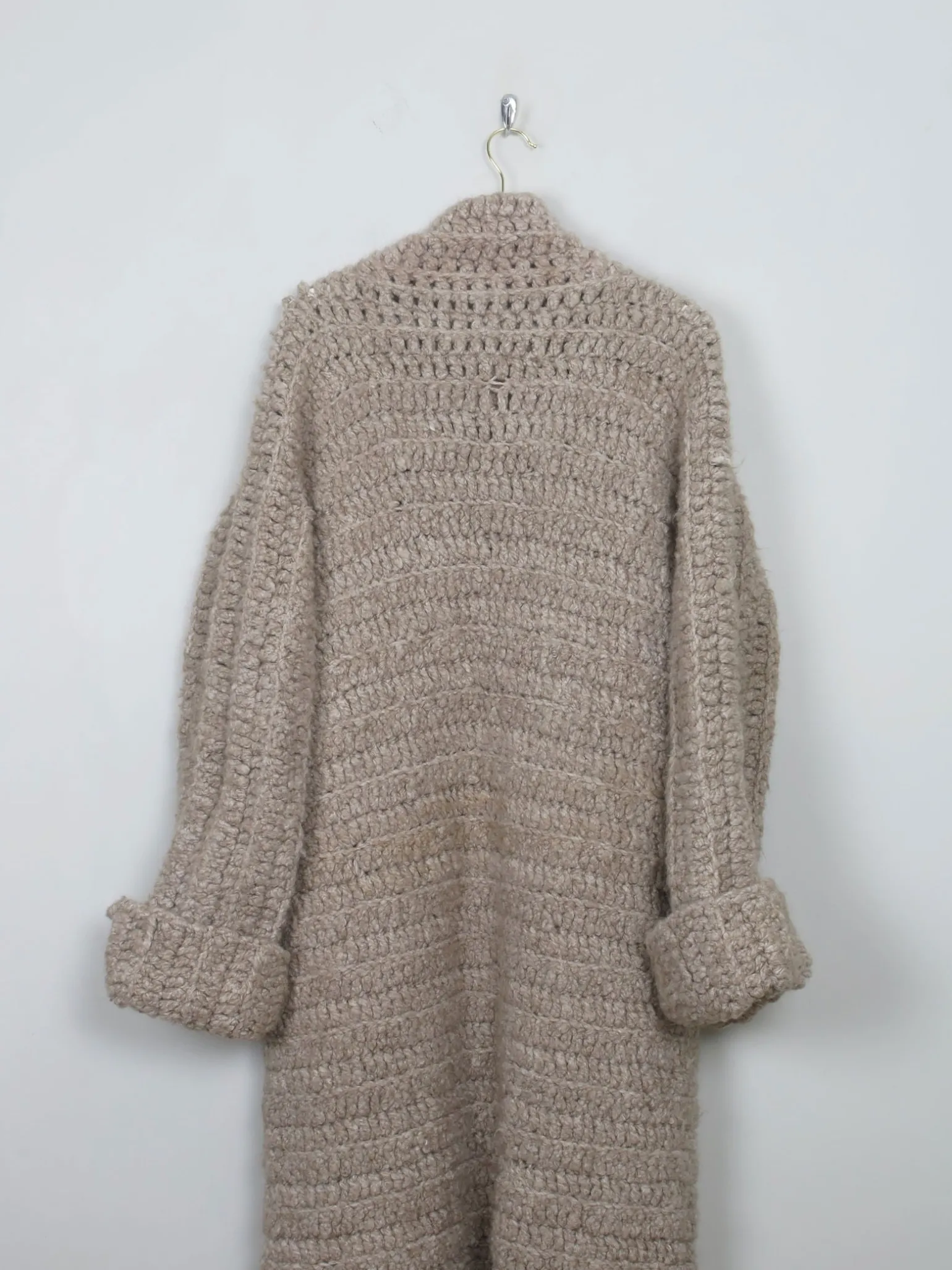 Women's Vintage Knitted Coat Light Brown M