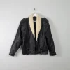 Women's Vintage Leather & Sheepskin Bomber Jacket S