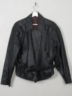 Women's Vintage Leather Biker Jacket M