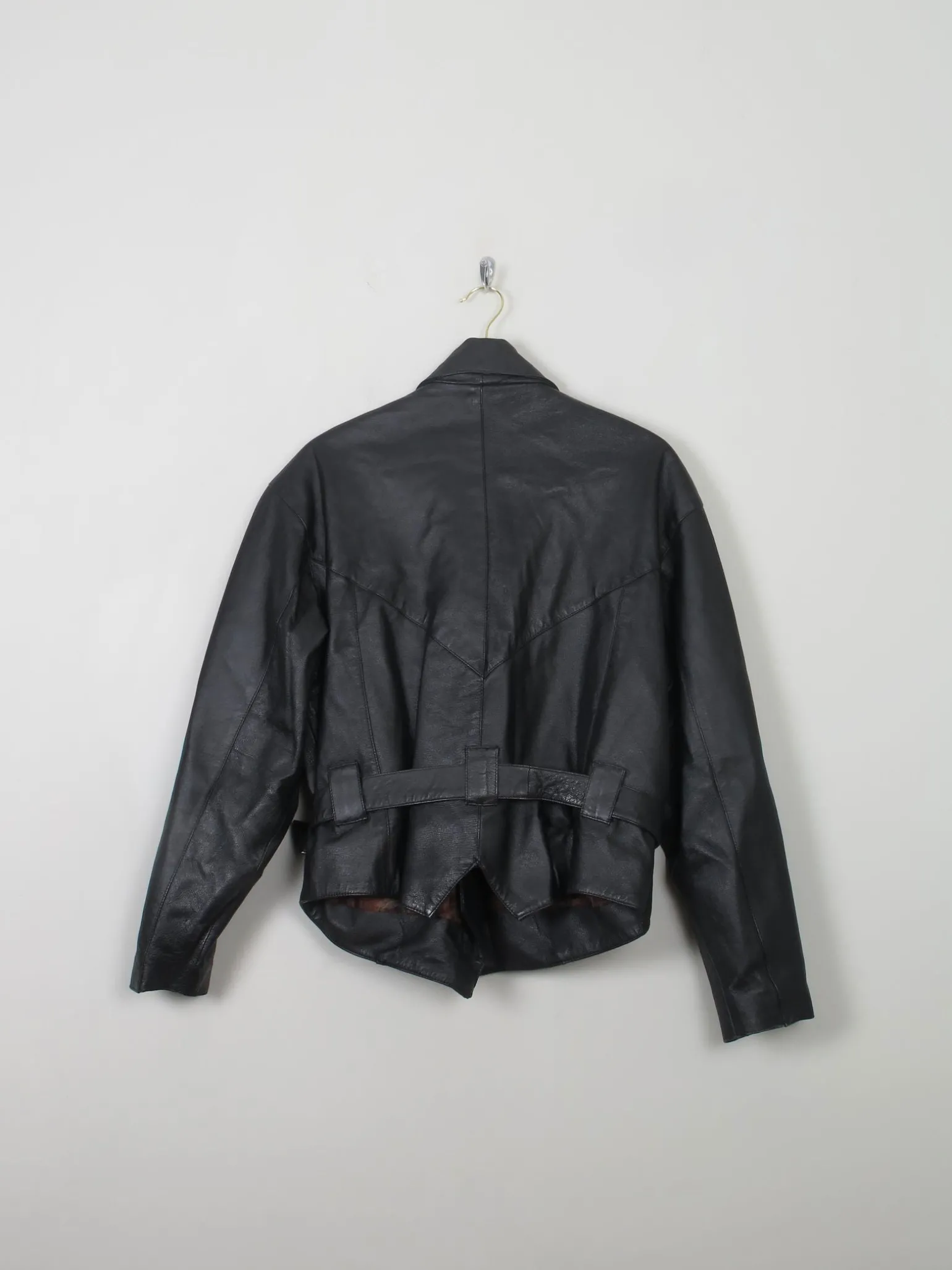 Women's Vintage Leather Biker Jacket M