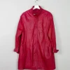 Women's Vintage Leather Coat Red M