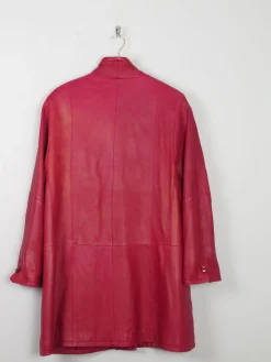 Women's Vintage Leather Coat Red M