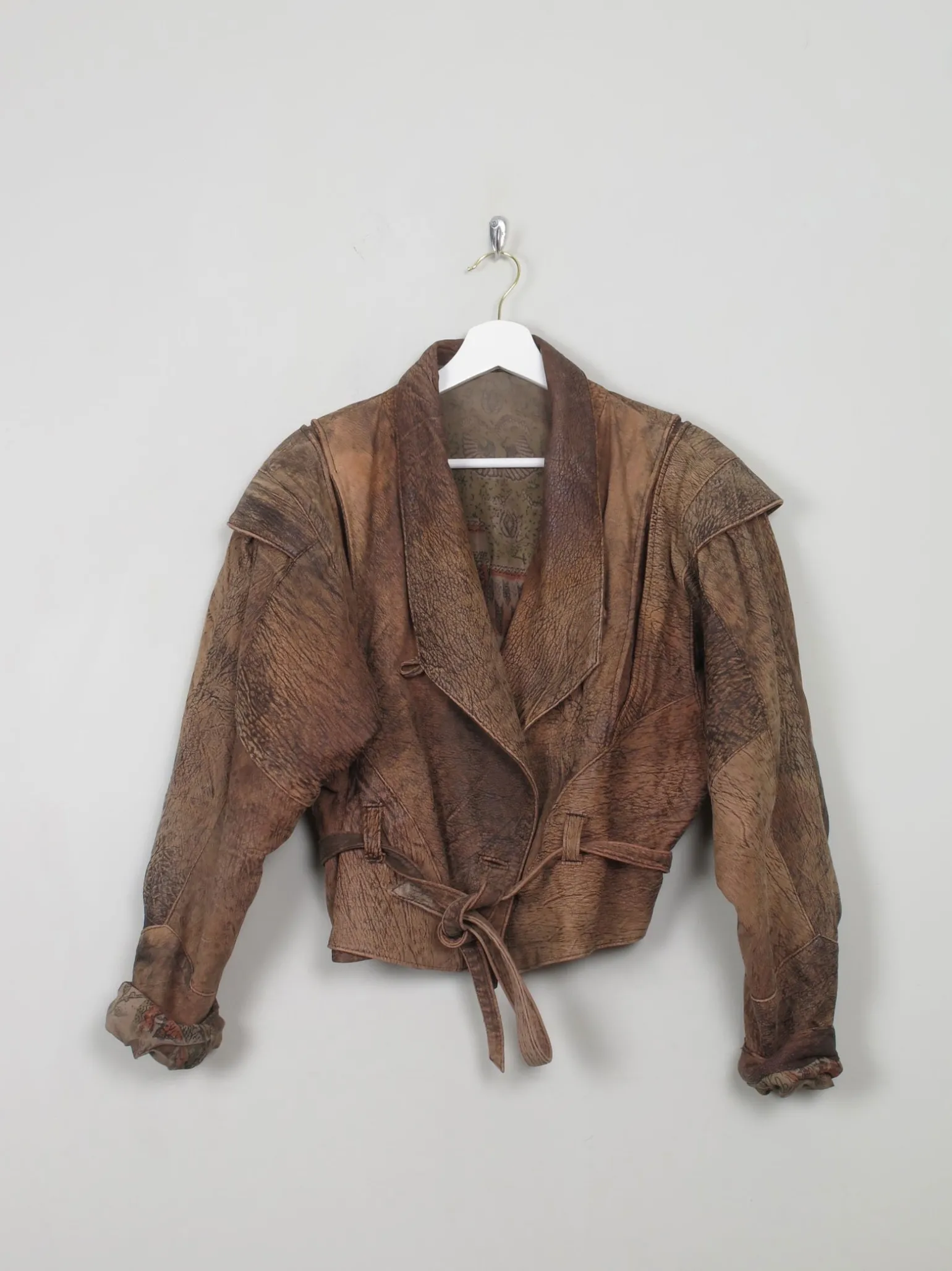 Women's Vintage Leather Cropped Jacket S/M