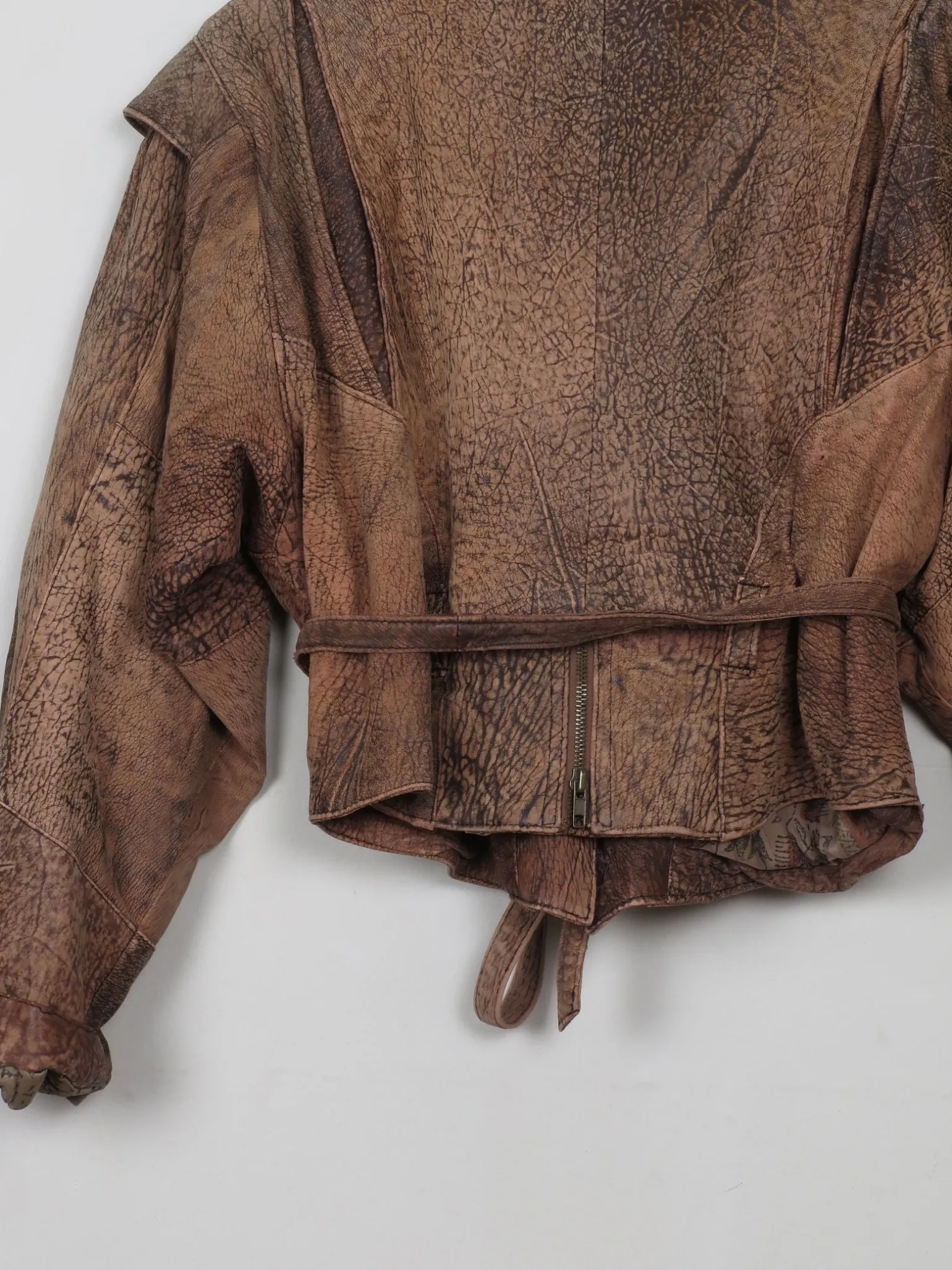 Women's Vintage Leather Cropped Jacket S/M