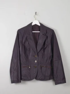 Women's Vintage Leather Jacket Grape S/M