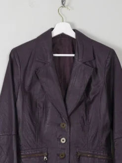 Women's Vintage Leather Jacket Grape S/M