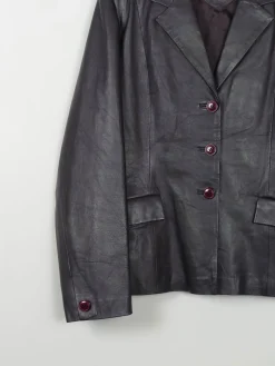 Women's Vintage Leather Jacket Plum L