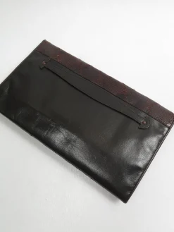 Women's Vintage Leather Snakeskin Clutch Bag