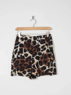 Women’s Vintage Leopard Print High Waist Shorts 27" XS