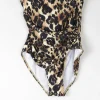 Women’s Vintage Leopard Print Strapless Swimsuit 8/10 Approx