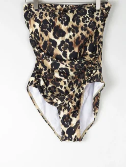 Women’s Vintage Leopard Print Strapless Swimsuit 8/10 Approx