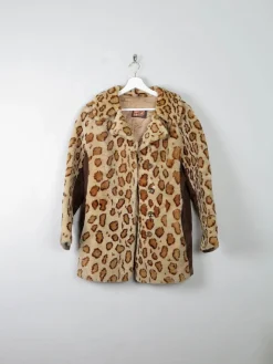 Women's Vintage Leopard Print Sheepskin & Suede Jacket S/M