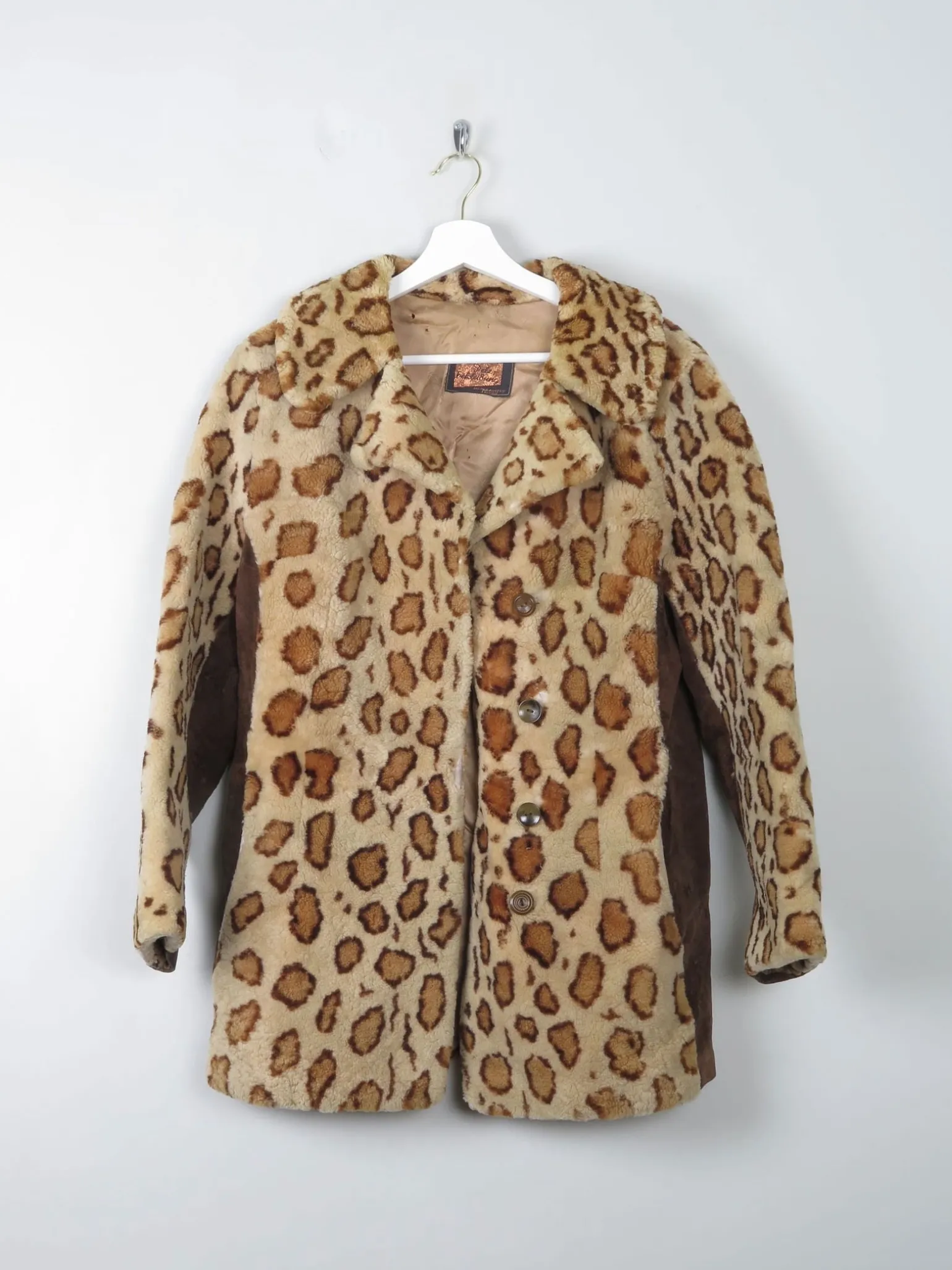 Women's Vintage Leopard Print Sheepskin & Suede Jacket S/M
