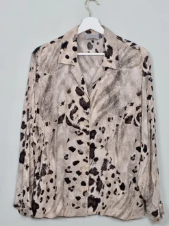 Women's Vintage Leopard Print Blouse M/L