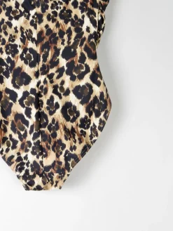 Women’s Vintage Leopard Print Strapless Swimsuit 8/10 Approx