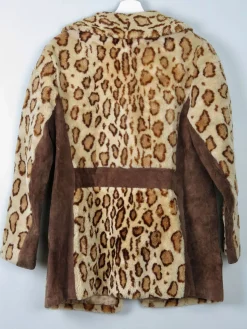 Women's Vintage Leopard Print Sheepskin & Suede Jacket S/M