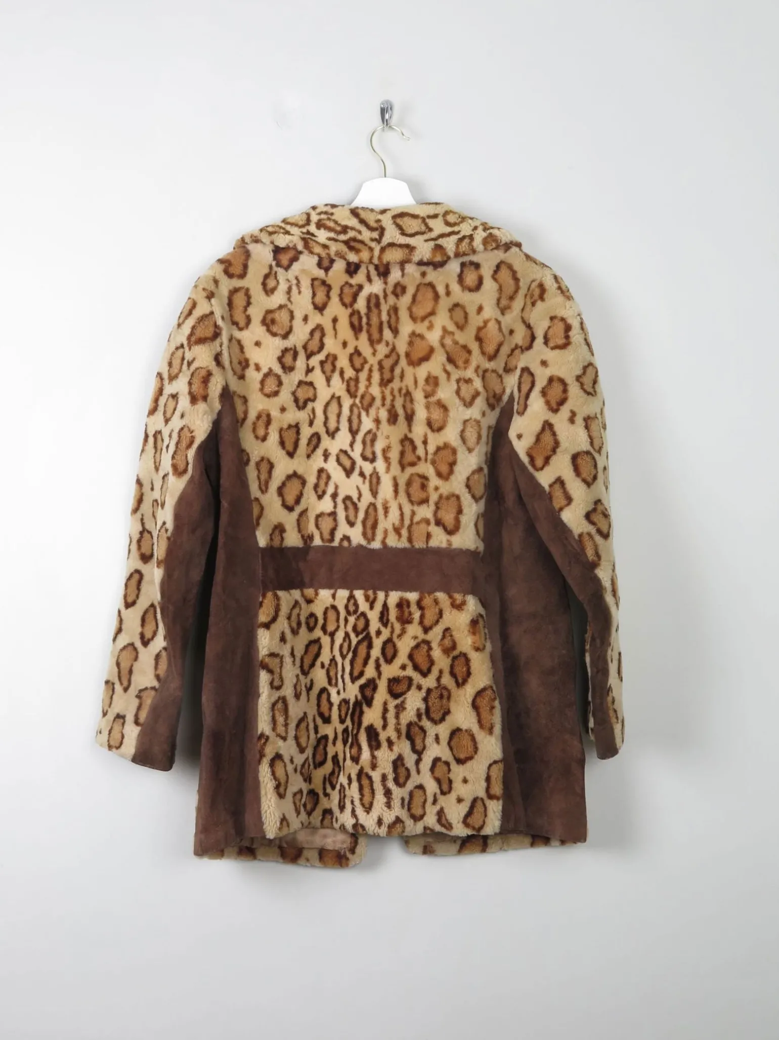 Women's Vintage Leopard Print Sheepskin & Suede Jacket S/M
