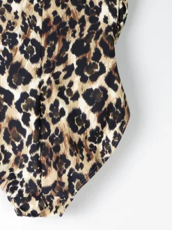 Women’s Vintage Leopard Print Strapless Swimsuit 8/10 Approx