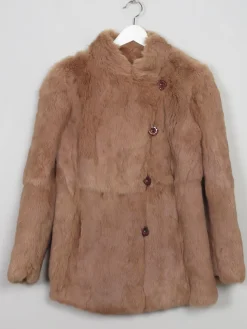 Women's Vintage Light Brown Fur Jacket S