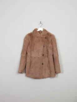 Women's Vintage Light Brown Fur Jacket S