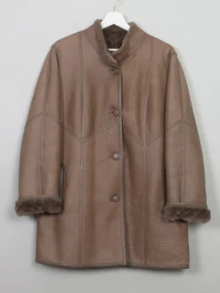 Women's Vintage Lined Leather Short Coat M