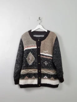 Women's Vintage Lined Wool Cardigan M/L