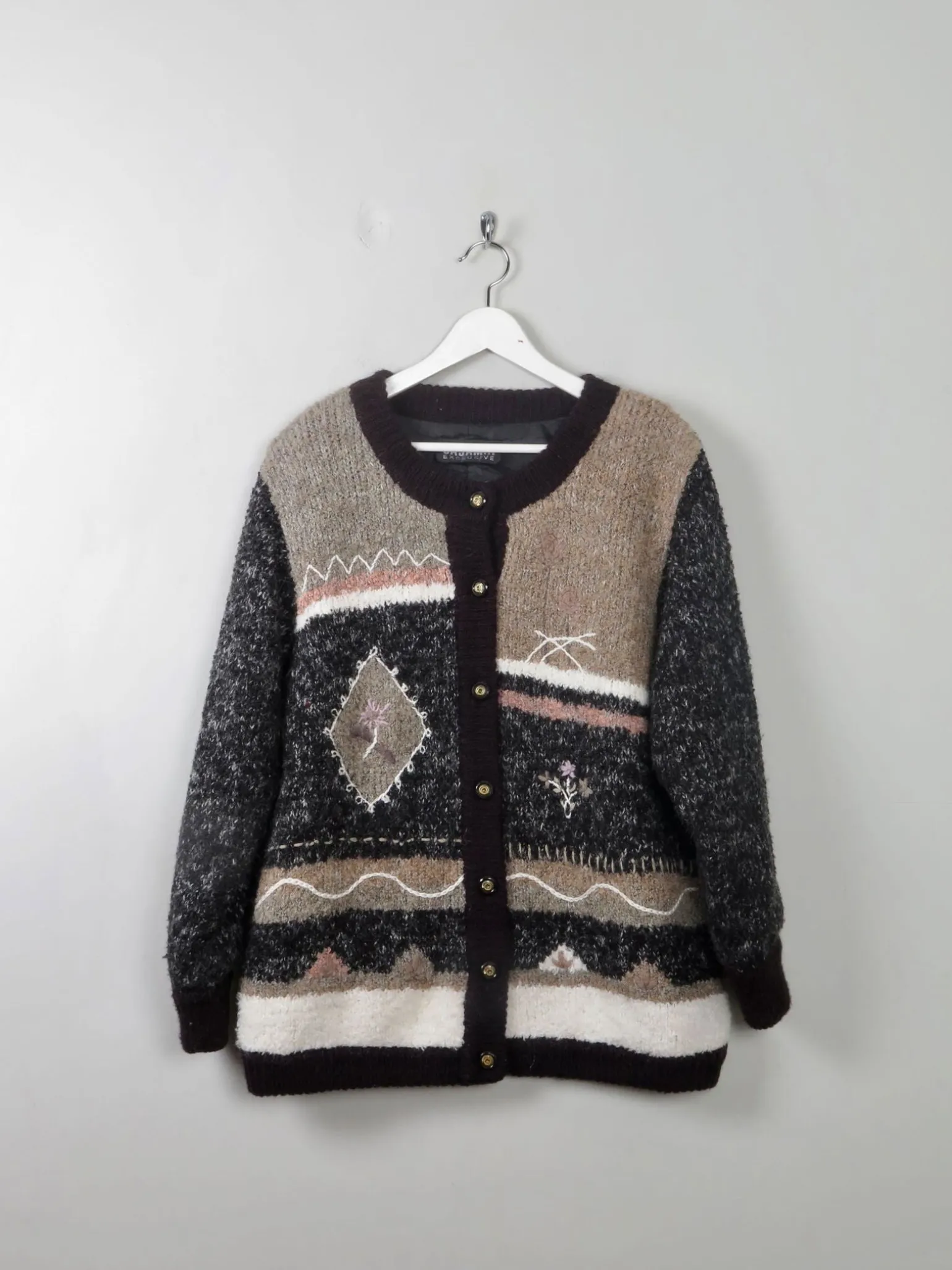 Women's Vintage Lined Wool Cardigan M/L