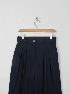 Women's Vintage Loose Fit Wide Legged Cropped Trousers S