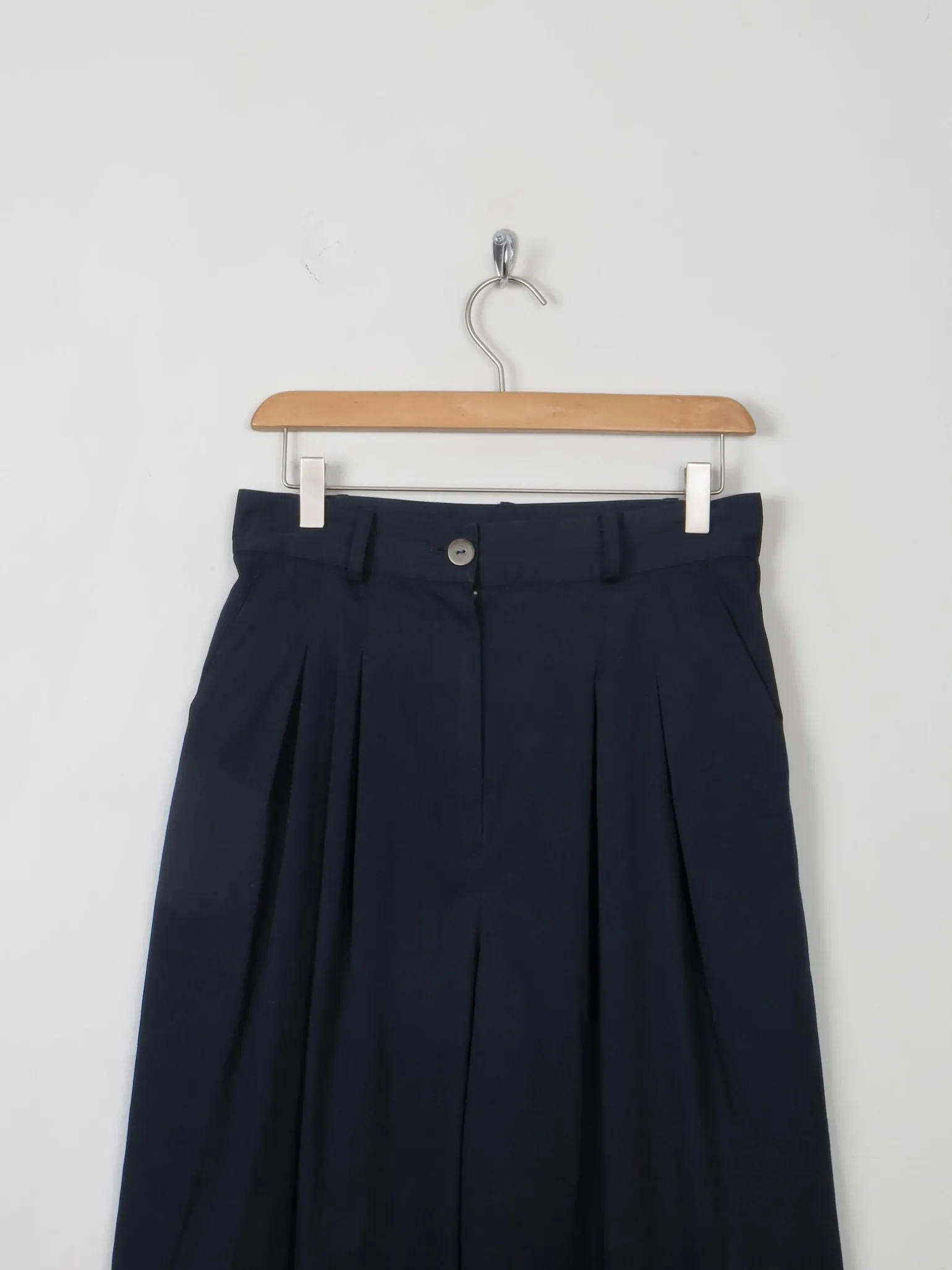 Women's Vintage Loose Fit Wide Legged Cropped Trousers S