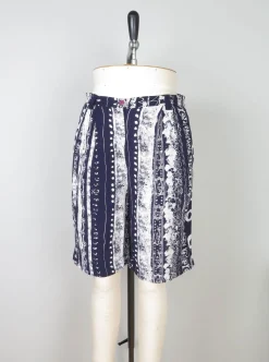 Women's Vintage Navy & White Long Shorts 12/14