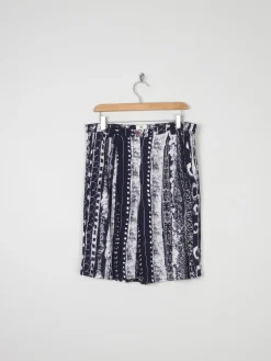 Women's Vintage Navy & White Long Shorts 12/14