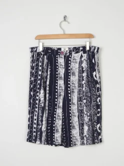 Women's Vintage Navy & White Long Shorts 12/14