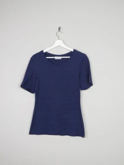 Women's Vintage Navy Bianca 1990s Top With  Print S