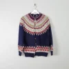 Women's Vintage Navy Fair Isle Cardigan S/M