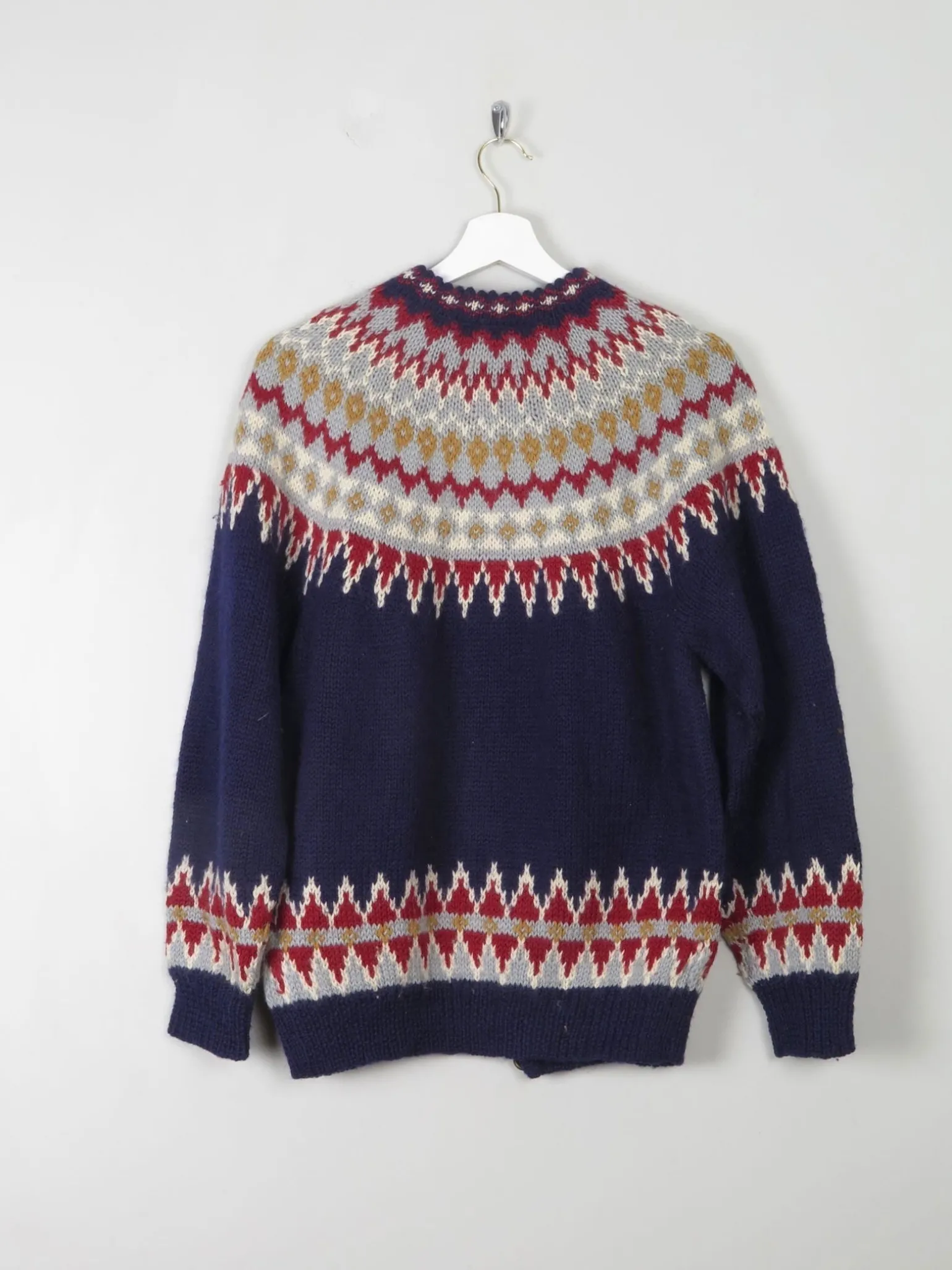 Women's Vintage Navy Fair Isle Cardigan S/M