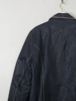 Women's Vintage Navy Leather Jacket L/XL