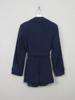 Women's Vintage Navy Short Trench Coat L