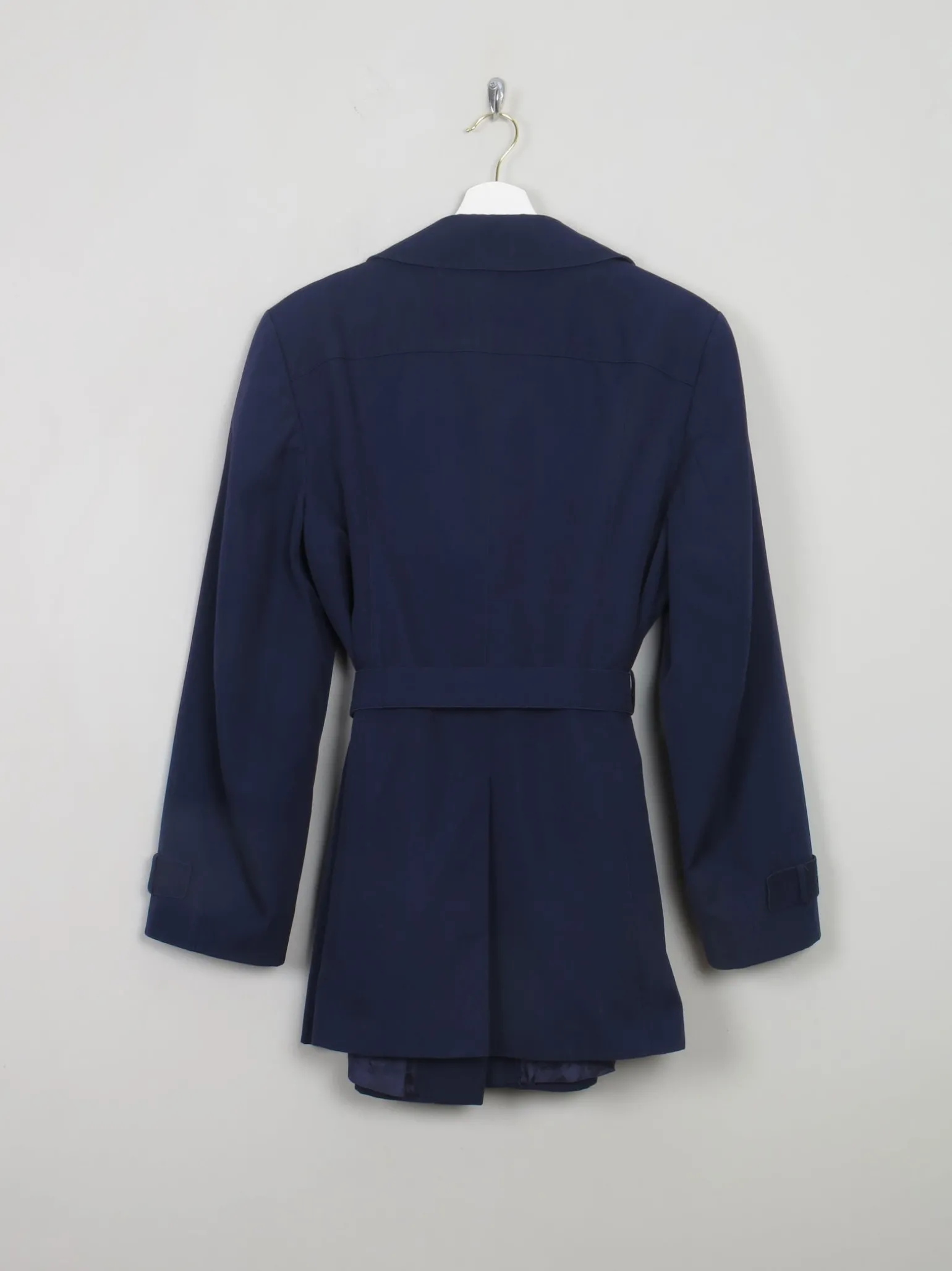 Women's Vintage Navy Short Trench Coat L