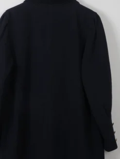 Women's Vintage Navy Short Coat With Velvet Trims S/M