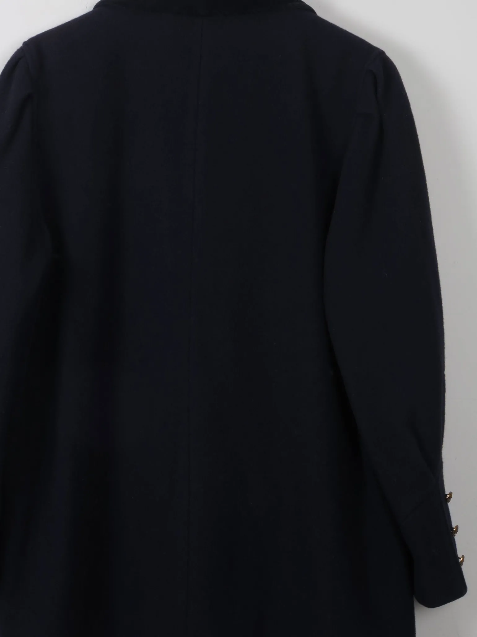 Women's Vintage Navy Short Coat With Velvet Trims S/M