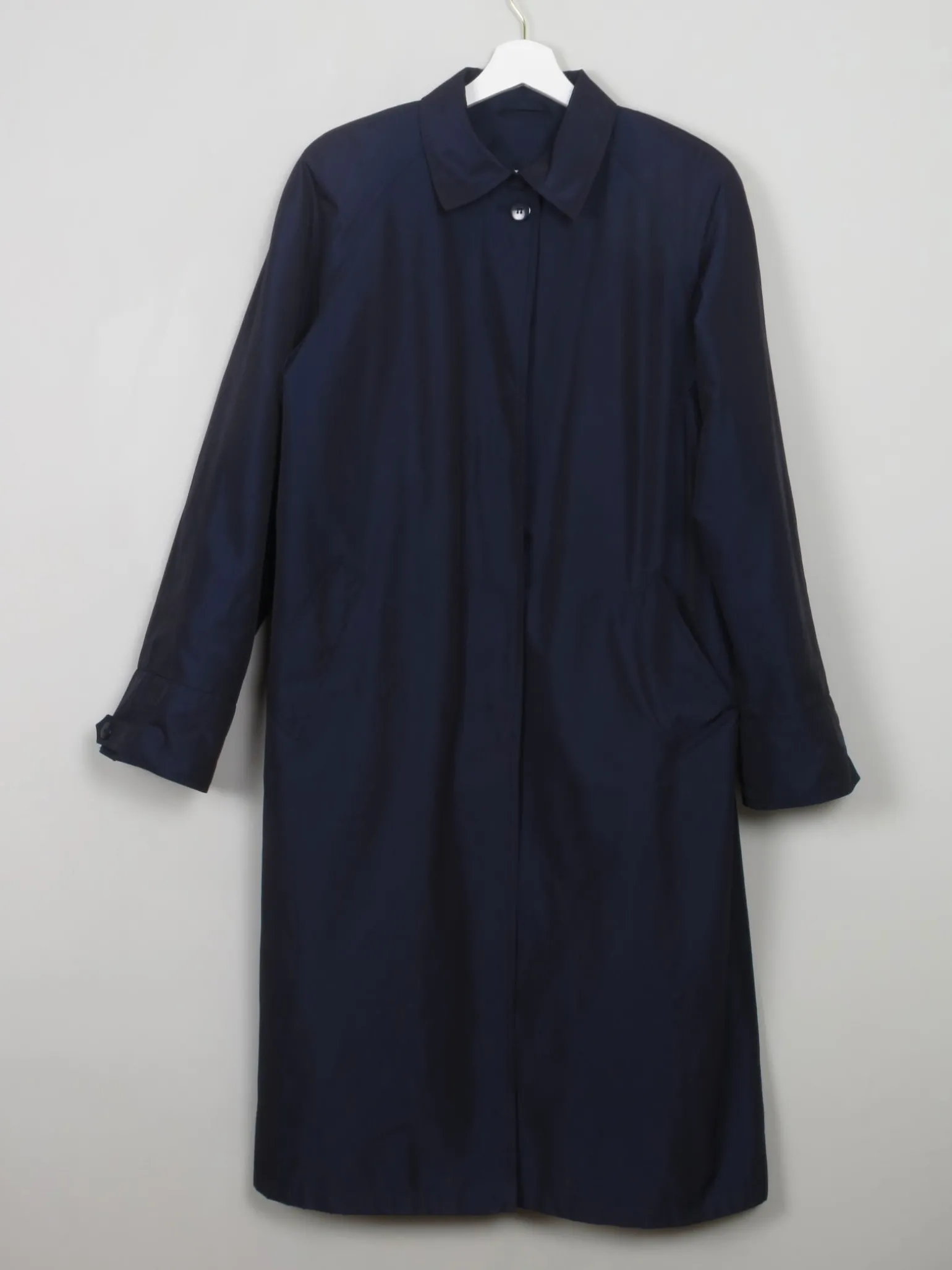 Women's Vintage Navy Two Tone Trench Coat S-L