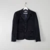 Women's Vintage Navy Velvet/ Cord Jacket 10/12