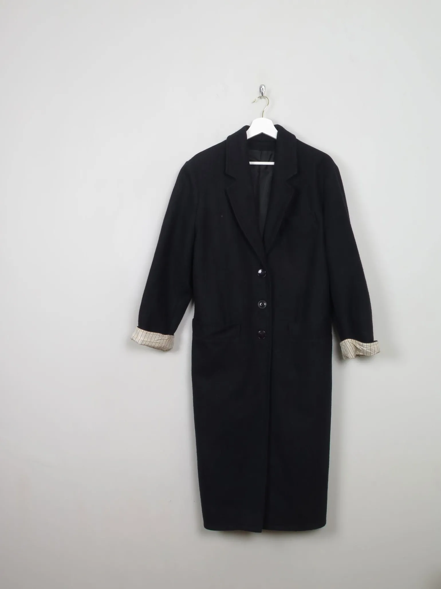 Women's Vintage Navy Wool Coat S/M