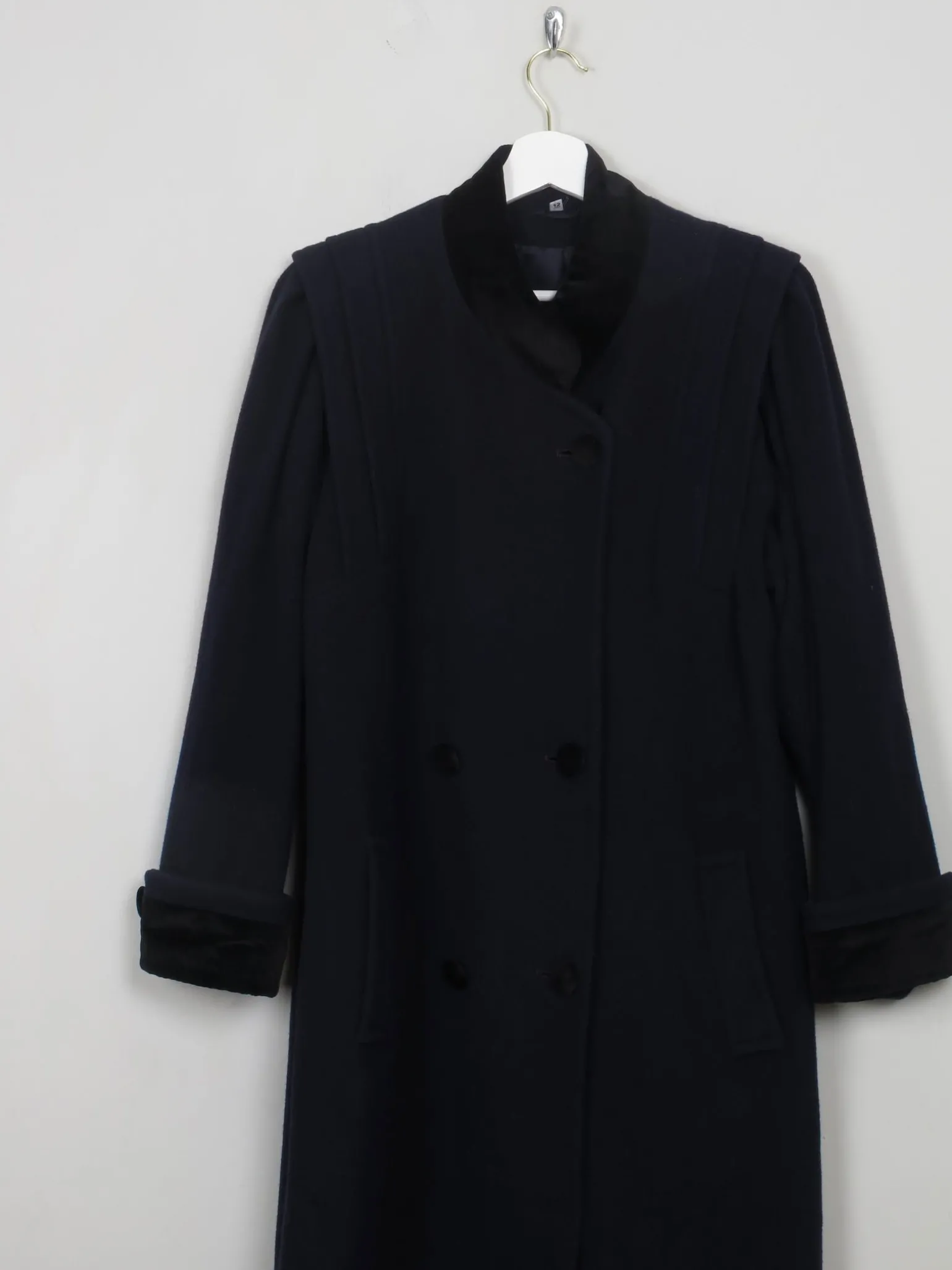 Women's Vintage Navy Wool Coat M