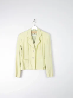 Women's Vintage Paul Costello Lime Green Linen Jacket 10/ small 12