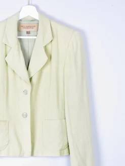 Women's Vintage Paul Costello Lime Green Linen Jacket 10/ small 12