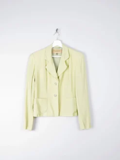 Women's Vintage Paul Costello Lime Green Linen Jacket 10/ small 12