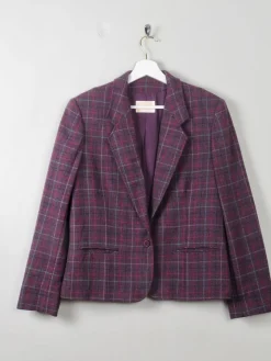 Women's Vintage Pendleton Plum Check Wool Jacket M
