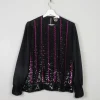 Women's Vintage Pink & Black Sequin Top M/L