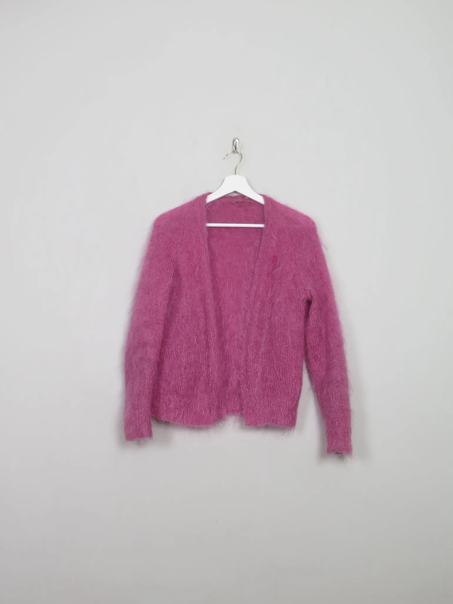 Women's Vintage Pink Mohair Cardigan S